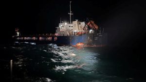 Судно, атакованное дронами в Черном море у берегов Болгарии