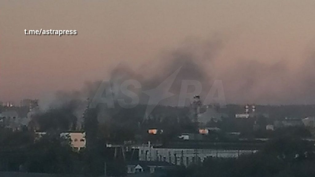 Пожар в Воронеже после атаки дронов 26 октября